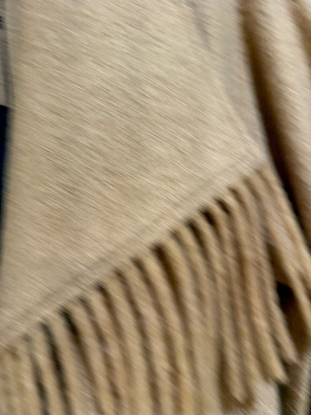 Tahari Camel Fringe Open-Front Cardigan Sweater - Picture 9 of 12